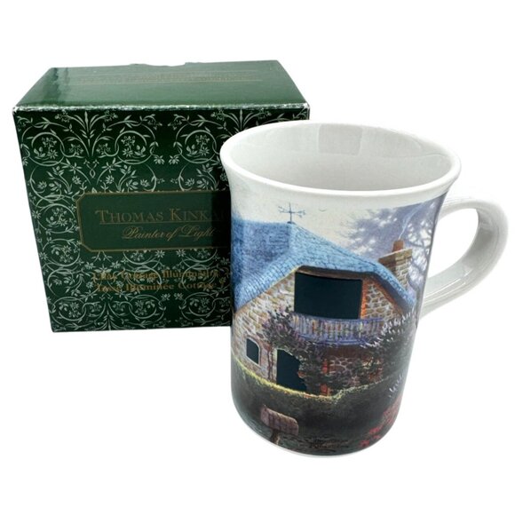 Thomas Kinkade Coffee Cup Mug w/ Box 'Lilac Cottage' 2004 - 9oz Ceramic 4"H - Picture 1 of 4